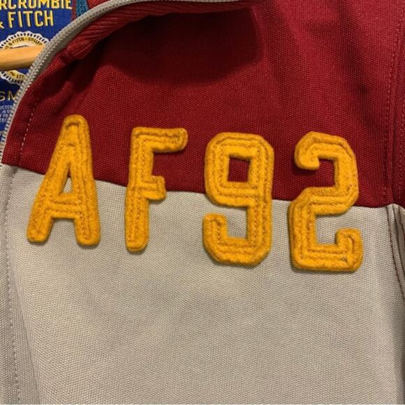 Abercrombie & Fitch Burgundy and Gray Track Jacket - Picture 15 of 16